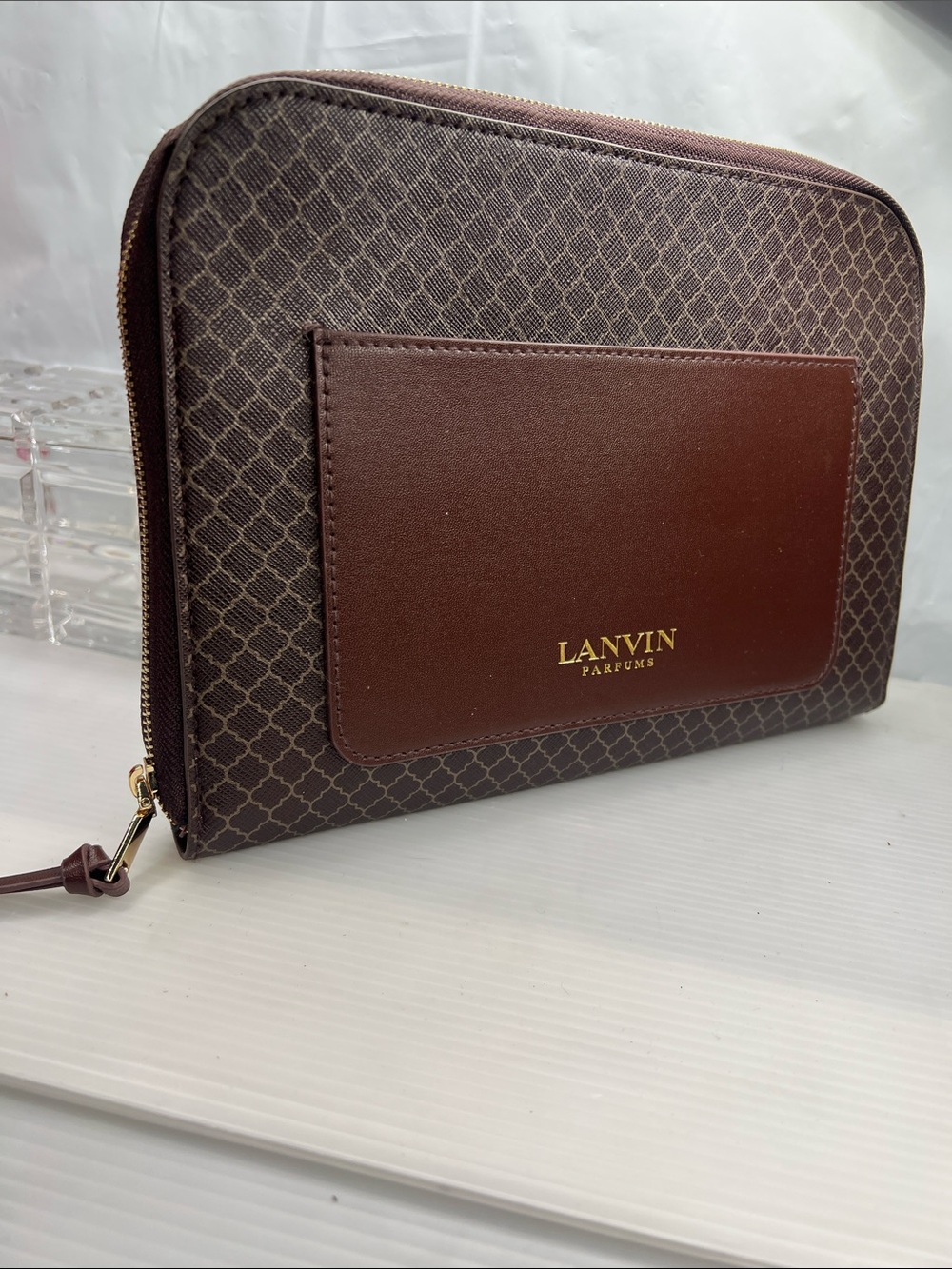Lanvin Parfums Large Zip Around Clutch Pouch